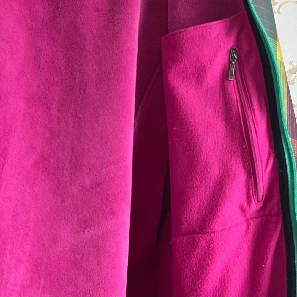 The North Face Women Jacket Size Large Colorblock Hooded Plaid Outdoor Y2K Core - Picture 14 of 16